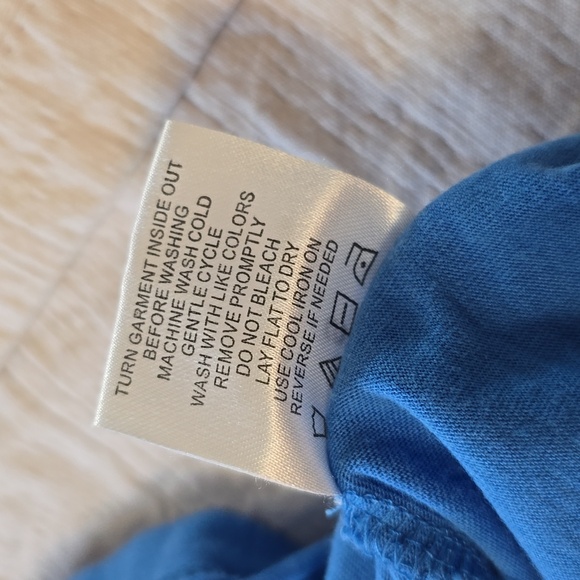 Threads 4 Thought Blue Maxi Dress with Rust Orange Trim - Picture 13 of 16